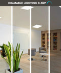 1x1 Ft LED Panel Flush Mount Light With 18W Edge Lit, Five Color Temperature Options From 2700K To 5000K, 1500 Lumens