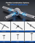 Magnetic Ratchet Screwdriver Set With T Handle, 64 In 1 Kit, S2 Steel Bits showcasing flexible combination options.