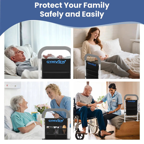 Heavy Duty Bed Safety Rail For Seniors With 350 Lbs Capacity ASTM F3186-17 Certified Adjustable Bed Assist Rail