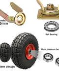 Heavy Duty Caster Wheels With Top Plate Swivel Brakes For Carts, Workbenches And Furniture showing components and bearings