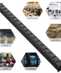 Heavy Duty 16 Outlet Metal Power Strip With 10 Foot Extension Cord Built To Handle Heavy Load Wall Mountable Industrial Grade Tough Build