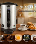 100 Cup Commercial Coffee Urn, 20L Double Wall Stainless Steel Coffee Maker With Adjustable Temperature Control And Keep Warm