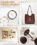 Top Shelf Red Copper Daisy Head Upholstery Tacks, 150 Pack Heavy Duty Thumb Nails For Furniture Repair displayed with clocks and a tote bag.