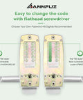 Mechanical Entry Keypad Door Lock With Key And Auto Locking Push Button Code, Brushed Nickel, code setup instructions shown