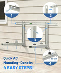 Heavy Duty Mini Split Wall Mount Bracket for Outdoor Units installation guide on wood siding wall.
