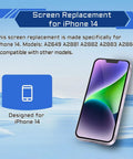 IPhone 14 6.1 Inch OLED Screen Replacement Full Assembly Kit With Digitizer Front Speaker Proximity Sensor 3D Touch Repair Tools Easy Install Drop In A2882 A2649 A2881 A2884 A2883