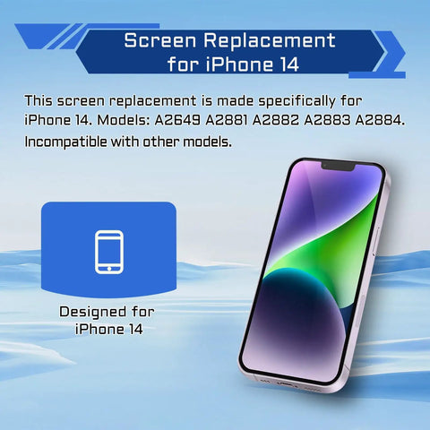 IPhone 14 6.1 Inch OLED Screen Replacement Full Assembly Kit With Digitizer Front Speaker Proximity Sensor 3D Touch Repair Tools Easy Install Drop In A2882 A2649 A2881 A2884 A2883