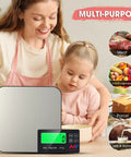 Digital Kitchen Scale With 22 Lb Capacity, 1g/0.1oz Precision, Tare Function, 7 Units, Stainless Steel Platform With Remote LCD Display