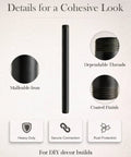 Diagram of 10 Pack Black Malleable Iron Pipe Nipples 3/4 Inch by 12 Inch Threaded Both Ends for DIY projects