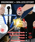Comparison of ergonomic versus traditional handles on Three In One Rivet Nut Tool Kit with Hand Rivet Gun and Reamer.