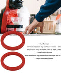 Two Pack Red 8mm Silicone Group Gasket For Espresso Machines E61 Group Head Replacement placed near a coffee maker