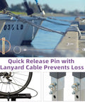 15 Piece Spring Loaded Lynch Pin Kit With 7/16 x 1-3/4 Inch Pins, Stainless Steel Lanyard Cables And Quick Release Ring Plus 410 Stainless Steel Screws