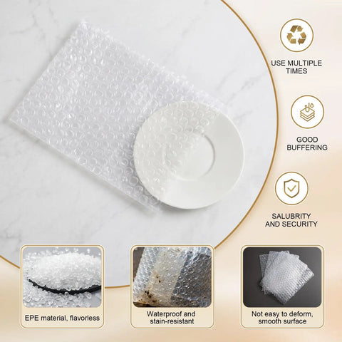 Bubble wrap bag with plate inside, 200 Pcs Clear Bubble Pouches 4x6 Inch Bubble Wrap Bags For Moving And Shipping Double Walled Cushioning.