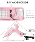 Full Size Dual Power Hot Glue Gun With 60W 100W Settings Preheats Fast For Pro Crafting DIY Jobs Includes 21 Glue Sticks And Storage Case Heavy Duty Pink, pink glue gun set in carry case with cord and 21 sticks