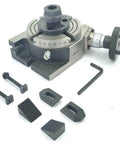 Beefy 4 Inch Rotary Table With ER20 Collet Adaptor And M6 Clamp Kit For Small Milling Machines, Cast Iron, 360 Degree Graduation, 1:36 Worm Gear