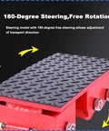 Heavy Duty Straight Line Machinery Movers With Steel Or Pu Wheels Industrial Load Dolly showing 180-degree steering mechanism for easy maneuvering.
