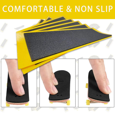 Dope Fingerboard Foam Grip Tape Set 12 Pcs 38mm By 110mm Soft Skin Friendly Surface shown with fingerboards for tricks and comfort.