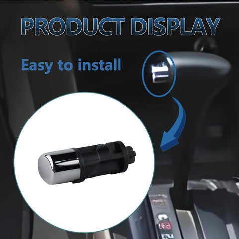 Honda Accord Shift Knob Button Repair Kit With Spring, chrome and black handle displayed in car interior.