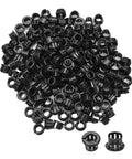 200 Piece Nylon Cable Snap Bushing Set Heavy Duty Half Inch 13mm Black Snap In Bushing Grommet Protector For Cables Round Panel