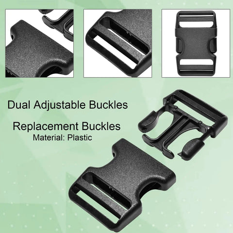 Three Pack One And A Half Inch Plastic Buckle Clips For Strap Replacement Heavy Duty Side Release Buckles For Belts