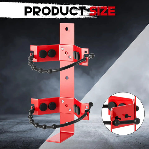 Front view of Two Pack Adjustable Fire Extinguisher Mount Bracket Heavy Duty Holder For Home, Truck, RV, Boat And Commercial Use.