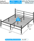 King Size Metal Platform Bed Frame With Led Headboard And Built In Charging Station Sets Off Cool Vibes With Music Sync Lights heavy duty steel slats support dimensions