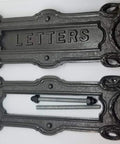 Neo Classical Cast Iron Mailbox With Swinging Letter Slot Door Wall Mounted Vintage Antique Postal Box Old School Charm