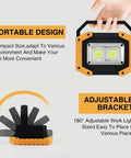 Beast Mode Brightness Rechargeable LED Work Light 1000 Lumens With Magnetic Base, adjustable brackets, portable design