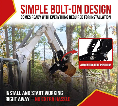 Backhoe Thumb Attachment For Mini Excavators And Universal Claw Tractors Bolt On Heavy Duty Structural Steel 3 Mounting Holes