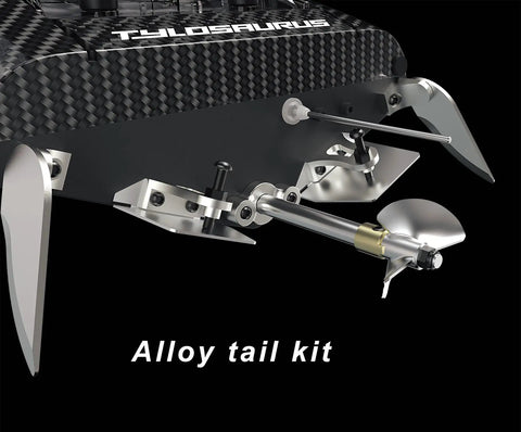 Alloy tail kit of Big 25 Inch Remote Control Boat For Adults 14 Plus High Speed Brushless Watercraft, showcasing intricate details.