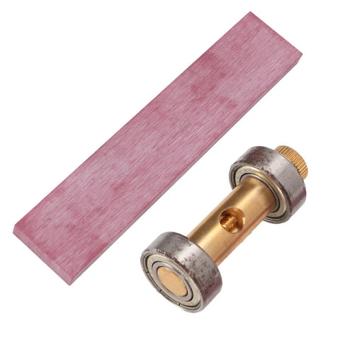 Pro Grade Watch Screwdriver Sharpening Set With 3000 Grit Copper Stone, showing copper sharpening tool and pink grit stone