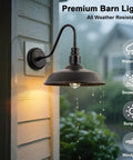 10 Inch Dome Gooseneck Outdoor Wall Light Bronze Exterior Barn Porch Fixture With Wall Mount 2 Pack Awesome Farmhouse Style Barn Garage Sconce For Patio Balcony House Exterior illuminating in rain