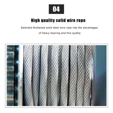 High quality solid wire rope for Heavy Duty Hand Winch With Two Way Ratchet And Ergonomic Handle For Easy Loading.