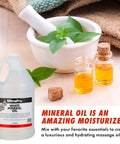 Food Grade Mineral Oil For Cutting Boards And Butcher Blocks Knives Tools And Equipment Stainless Steel Surfaces And Machinery Safe Usa Made Lubricant For Protection And Slick Operation 1 Gallon bottle with herbs and oil jars