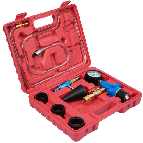 Vacuum Coolant Refiller Pro Grade Kit For Automotive Cooling System Pneumatic Vacuum Purge Tool With 4 Size Adapters And Hose