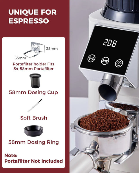 G1 Conical Burr Coffee Grinder With 48 Grind Settings Anti Static Burr Mill Precision Electronic Timer And Led Touchscreen