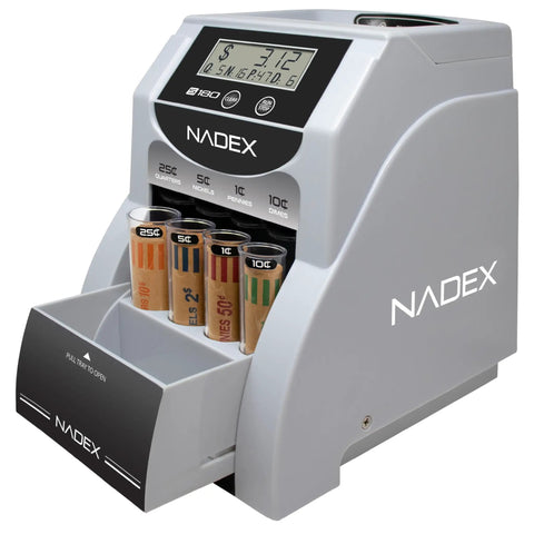 Heavy Duty Automatic Digital Coin Counter Bankroll Wrapper Separates Pennies Dimes Nickels Quarters Smoothly with LCD screen.