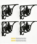 Built Like A Tank Heavy Duty Cast Iron Shelf Brackets 4 Pack Butterfly Wall Corbels 8 X 5.5 Inch with screws on wall