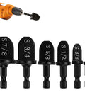 Copper Tube Expander Set for HVAC Repair, 6-piece manual swaging drill bit kit for air conditioning, sizes 1/4 to 7/8 inch