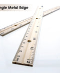 12 Inch Wooden Ruler With Inch And Metric Measurements Dual Scale For School Office Or Home Use on white background