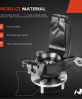 Front Right Steering Knuckle And Wheel Bearing Hub Assembly For Ford Focus 2006 2007 2008 2009 2010 2011 Passenger Side Drop In Replacement Front Suspension Fits 2011 With Four Bolt Wheels showing cast iron steel material details.