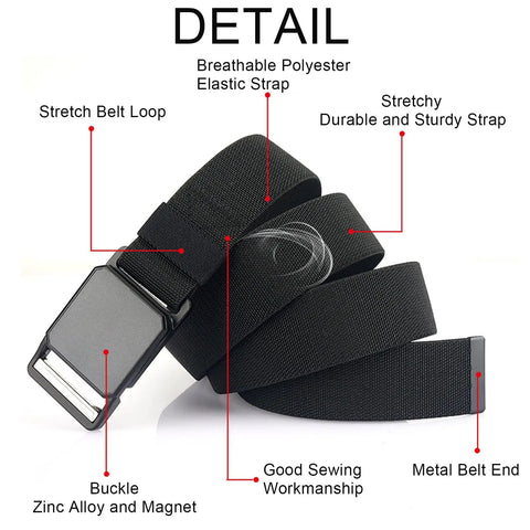 Elastic Tactical Belt For Men With Magnetic Buckle Stretch Webbing Heavy Duty Work And Golf Belt One Point Five Inch Wide Royal Blue Beefy Durable Outdoor Utility Belt For Everyday Use
