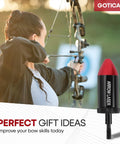 Woman aiming compound bow with Arrow Laser Sight for Bow and Crossbow, Tactical Archery Red Dot Bore Sight visible