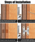 Steps of installation for Heavy Duty Concealed Cabinet Hinge Kit Featuring Real Deal Stainless Steel Build and Complete Box of Mounting Screws.
