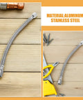 Heavy Duty Beefed Up Air Compressor Replacement Hose Kit With Stainless Steel And Aluminum Tubes on wooden surface