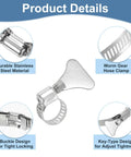 14 Piece Stainless Steel Hose Clamps Set 8 To 12mm Adjustable Thumb Screw Worm Gear Clamps For Fuel Lines Plumbing And Automotive 8mm Bandwidth No Fuss Install Corrosion Resistant