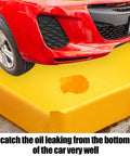 Foldable 6x6 Ft Duck Pond With Portable Spill Containment Berm Wall capturing oil spill under red car, waterproof PVC