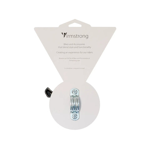 Classic Ringer Bicycle Bell For Beach Cruiser Handlebars in packaging, white bell, easy mount for adults, vintage style.