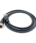 Black M12 5 Pin Female To Female Connector Cable A Code Straight Molded 0.5M PVC for sensors, IP67 rated, coiled view