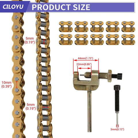 Go Kart Chain 95 Links Replacement Kit Beefed Up 3 Feet For Go Karts Mini Bikes Dirt Bikes And Powersports Parts Includes Chain Breaker